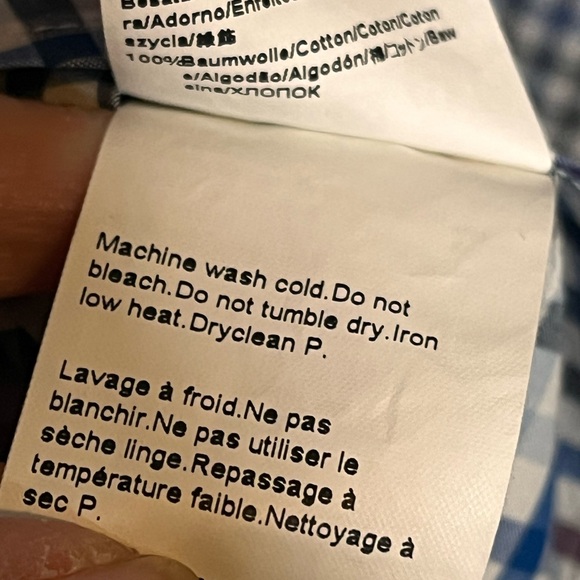 HUGO BOSS blue & purple plaid check gingham cotton button down shirt size 2XL - Picture 7 of 7